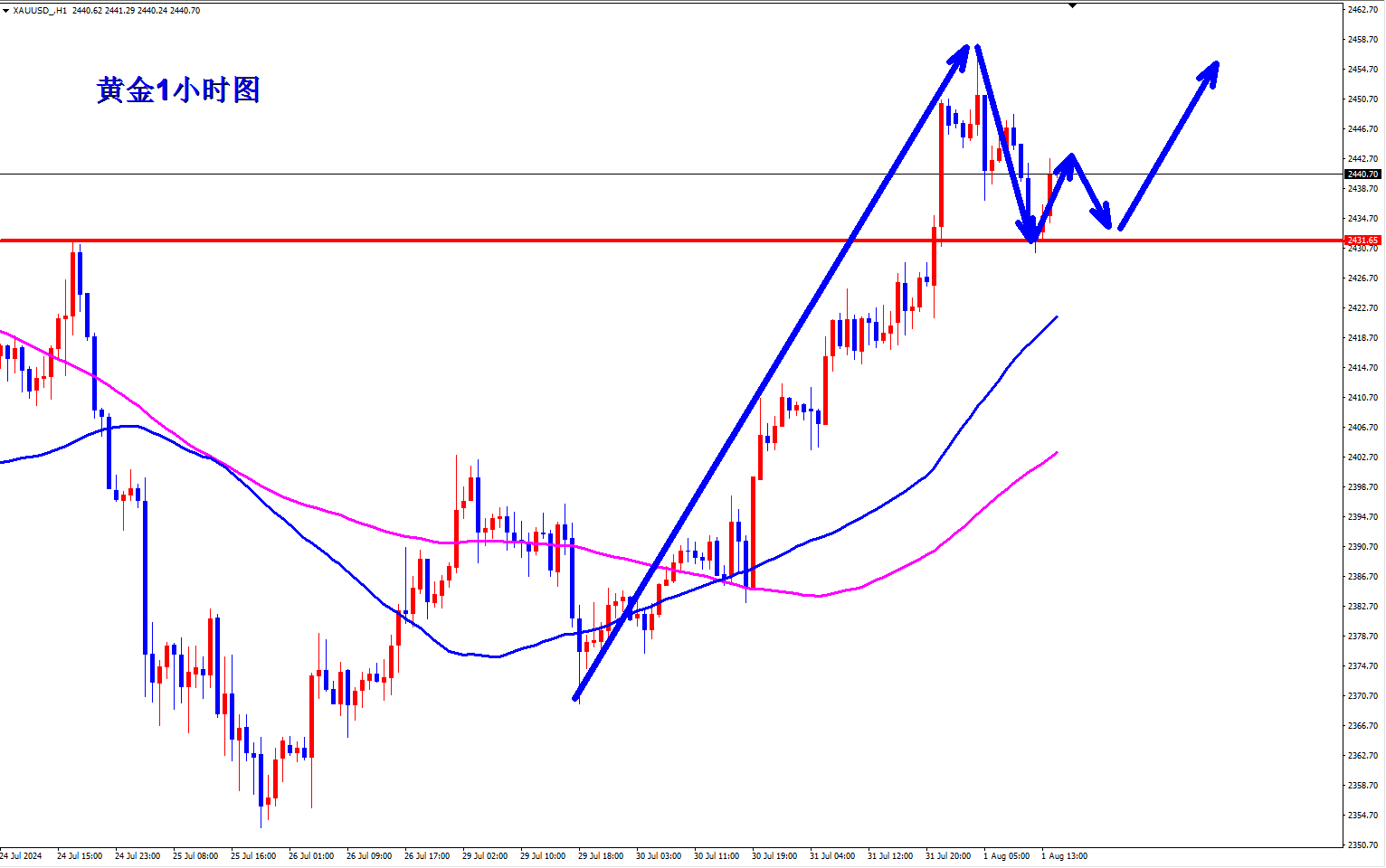 王杨：黄金险守2430，午后2434多先收割！