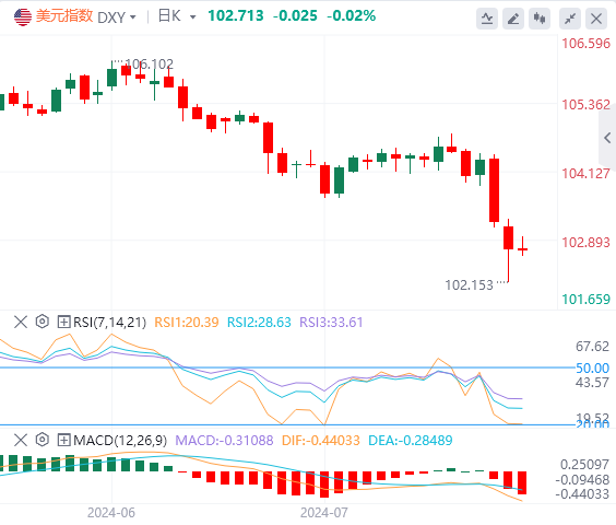 2024年8月6日亚盘外汇市场行情走势分析：全球资产遭遇“黑色星期一”，美元接近102关口