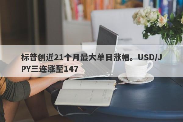 标普创近21个月最大单日涨幅。USD/JPY三连涨至147