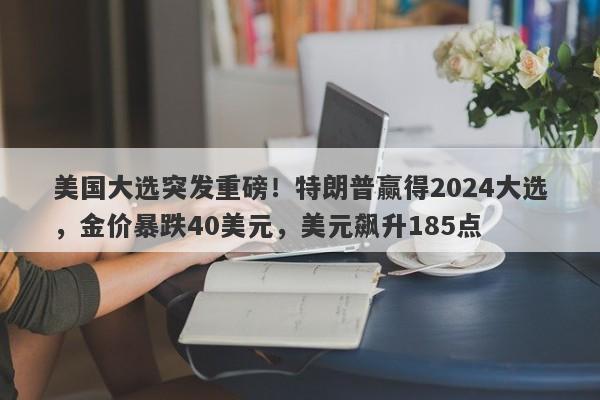 美国大选突发重磅！特朗普赢得2024大选，金价暴跌40美元，美元飙升185点