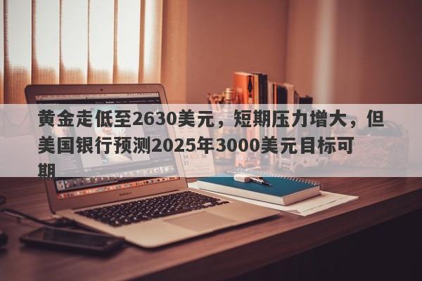 黄金走低至2630美元，短期压力增大，但美国银行预测2025年3000美元目标可期