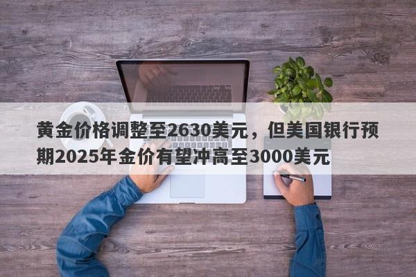 黄金价格调整至2630美元，但美国银行预期2025年金价有望冲高至3000美元