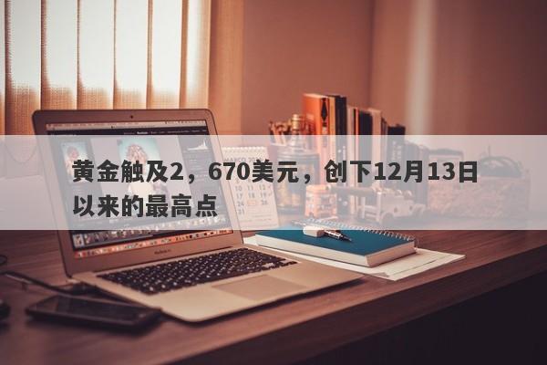 黄金触及2，670美元，创下12月13日以来的最高点